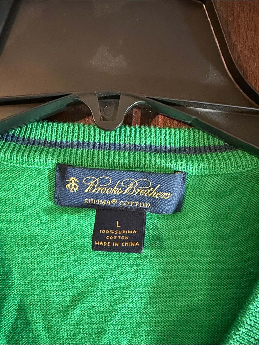 Brooks Brothers Supima® Cotton V-Neck Sweater - Picture 3 of 4